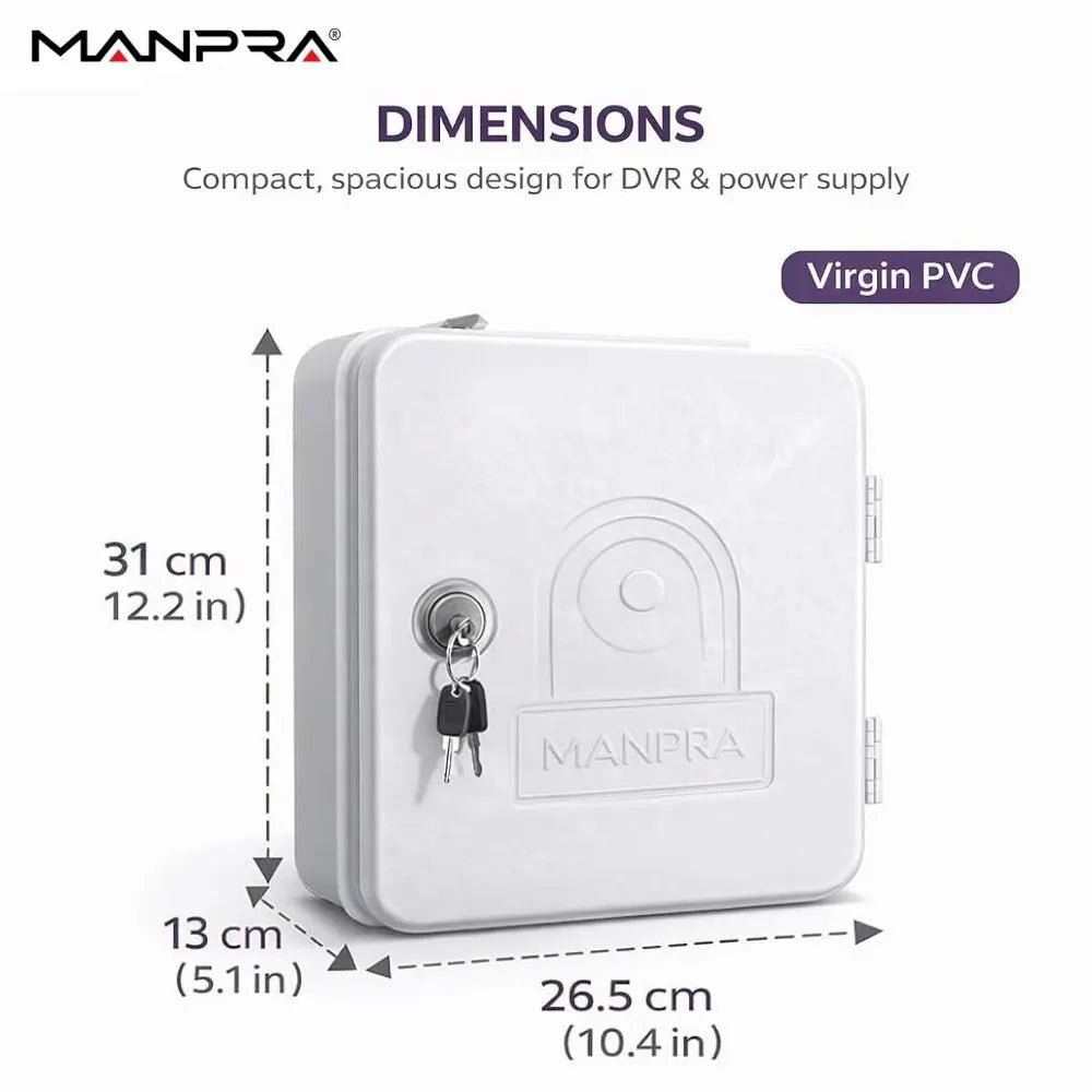 Manpra PVC DVR Security Box – Smart Internal Layout & Organized Cable Management