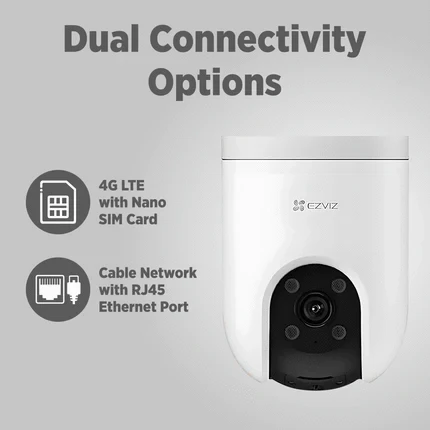 EZVIZ H8c 4G Pan & Tilt Outdoor Camera | 3MP, SIM Card Support