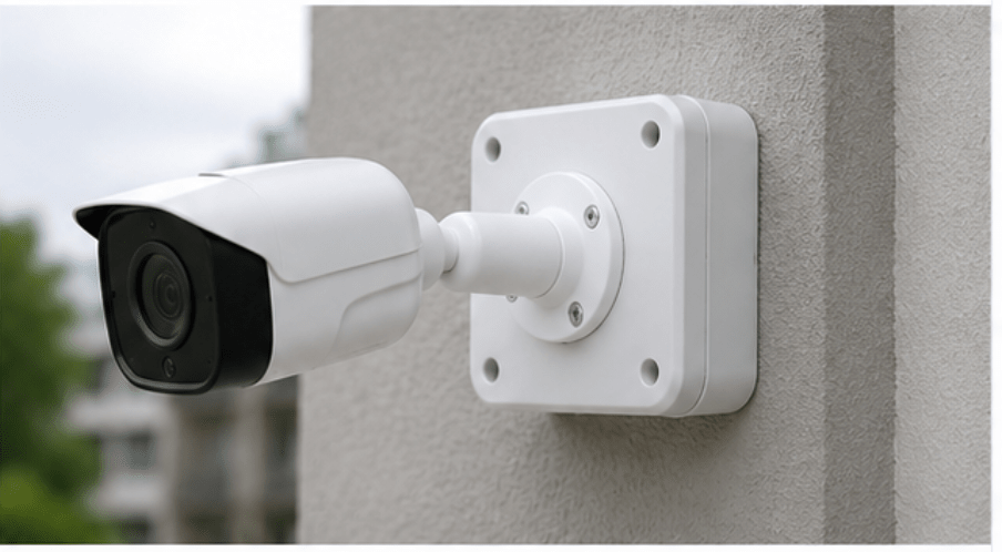 MANPRA 4x4 CCTV Junction Box | Weatherproof ABS Camera Mounting Box for Dome & Bullet Cameras