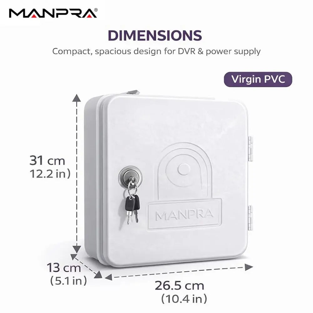 Manpra PVC DVR Security Box – Smart Internal Layout & Organized Cable Management